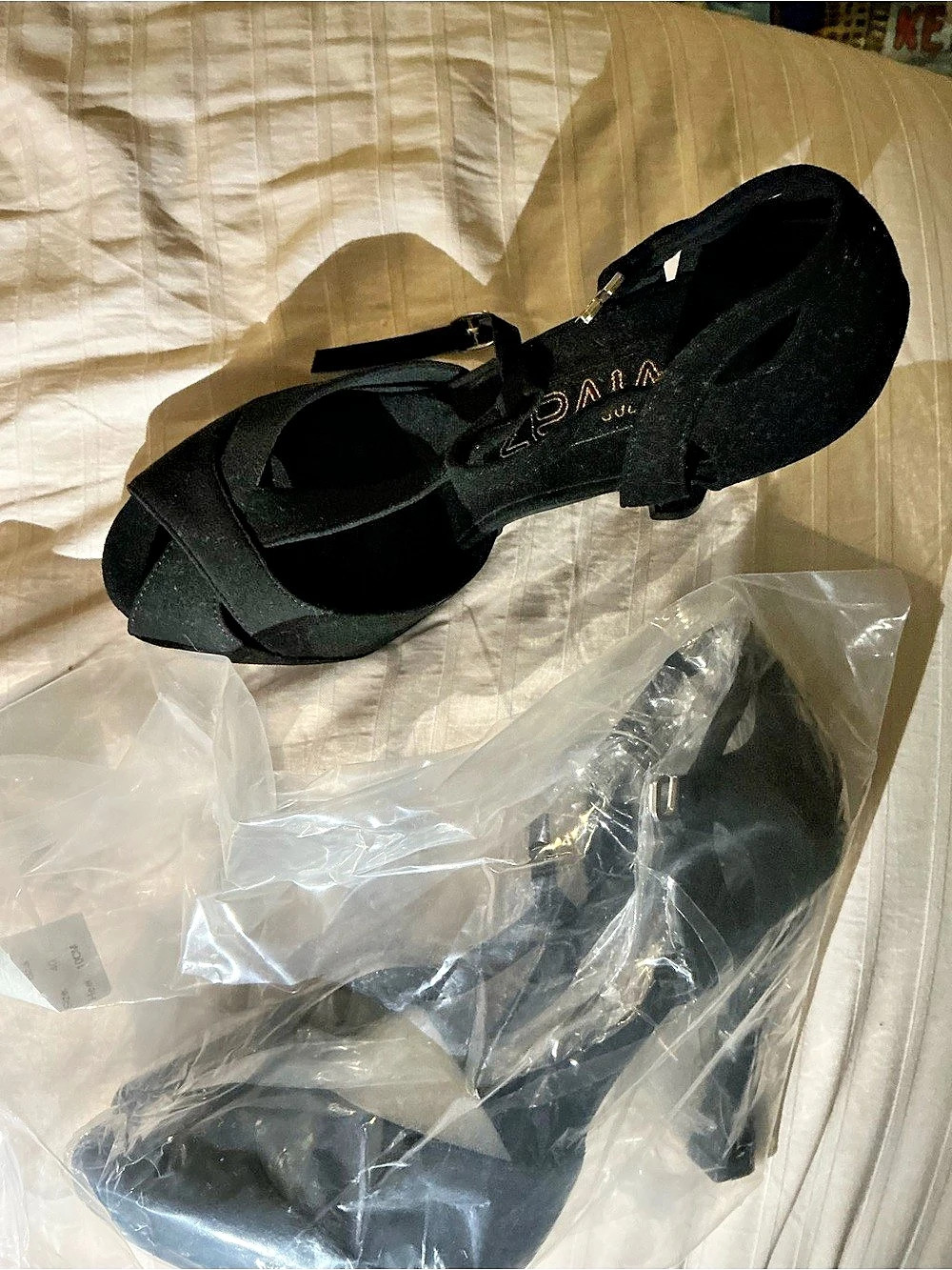 Aldo Black Strappy Heels Like New